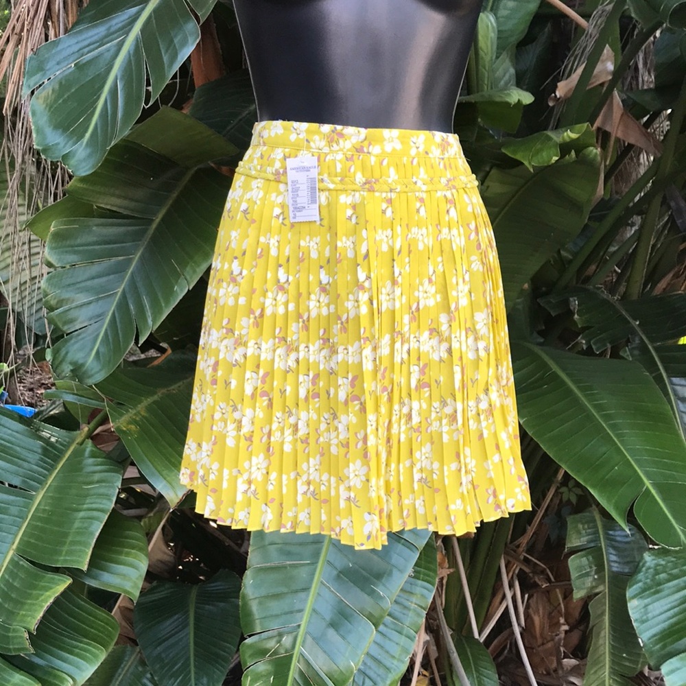 American Eagle pleated floral miniskirt